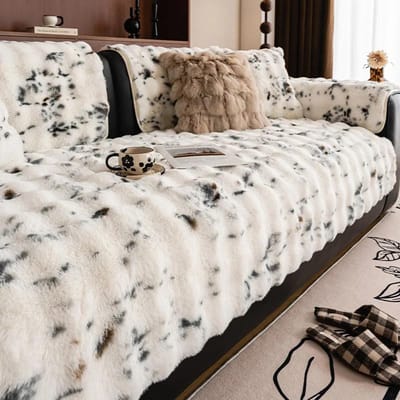 Luxe Vilt Sofa Kussen Nieuw Winter Pluche Rechte Leren Sofa Kussen Antislip Armleuning Hoes Doek Voor Woonkamer Sofa 70x70cm 1pcs