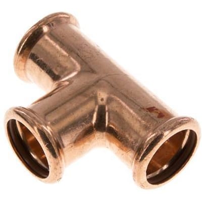 Tee Press Fitting - 28mm Persmof - Koperlegering