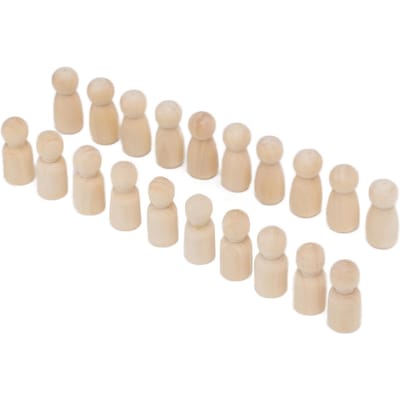 20 stuks houten pegpoppen, onafgemaakte engelvormige peuterpoppenlichamen voor kinderen, doe-het-zelf knutselspeelgoed 34MM beige