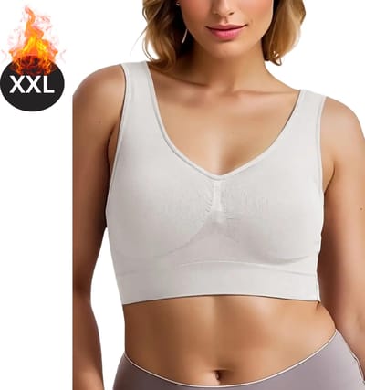 Bovista BH Zonder Beugel - Zonder Bandjes - Push-up Bh's - Comfort Beha - Gemengd - Comfortabel - Ivoorwit - Maat XXL