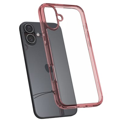 Spigen Ultra Hybrid Hoesje Geschikt voor Apple iPhone 16 - Back Cover met Air Cushion - Transparant Roze