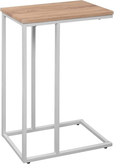 Bijzettafel met Metalen Frame en MDF Tafelblad - Multifunctionele Salontafel voor Laptop, Nachtkastje en Meer
