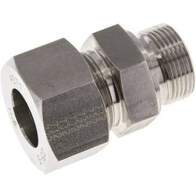 M33x2 Buitendraad x 25S RVS Rechte Snijring Koppeling 400 Bar DIN 2353 - FL2S-MC-ST-M33-25-S