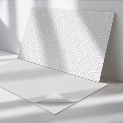Wallfluent Vinyl Wandpaneel - Golven in harmonieuze rangschikking Zelfklevend Muurpaneel - 100 cm x 50 cm - Grijs Vinyl Wandpaneel - 1 stuk - Rechthoekig Wandbekleding Vinyl - Patroon Wandpaneel - Vinyl Wandbekleding - Wandpaneel Keuken en Badkamer