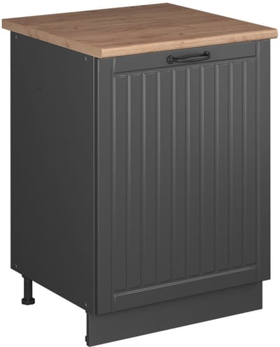 Vicco Keukenonderkast Fame-Line, Donkergrijs/Antraciet, 60 cm 1 deur met werkblad