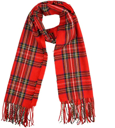 Dailygoods- Tartansjaal Rood - Schotse Stuart Tartan - Zachte Sjaal - Breed 67 cm x 200 cm - Geschikt voor Festivals - Klassieke Kleuren