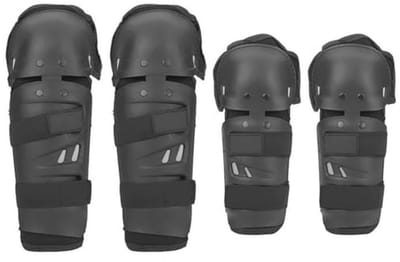 Dailygoods- Kniebeschermers 4 Stuks - Kniebeschermers/Elleboogbeschermers - Motorfiets/Motorcross - PE Beschermende Schaal - Zwart - Superieure Bescherming - Beschermers