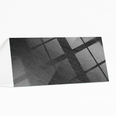 Wallfluent - Natuursteen Textuur Glasplaat Tafel - 125 x 50 cm - Zwart Veiligheidsglas - Rechthoekig Tafelblad Glas - Glazen Tafelblad - Glazen Tafelblad voor de Woonkamer