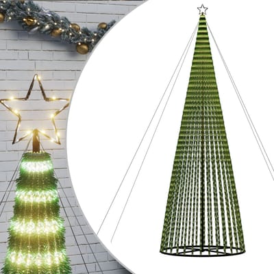 vidaXL - LED-kerstboom - 1544 - LEDs - 500 - cm - warm - wit