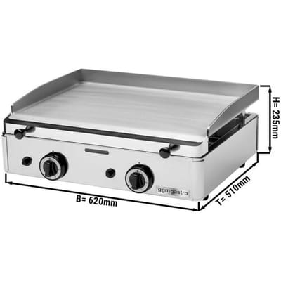 GGM Gastro Gas Bratplatte - 5,5 kW - Bratfläche: 583x395mm Zilver