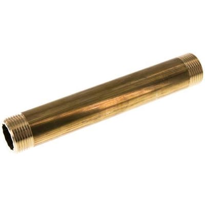 G 1'' Messing Dubbele Pijpnippel 16 Bar DIN 2982 - 200mm - FL2S-M-B-100G-200L