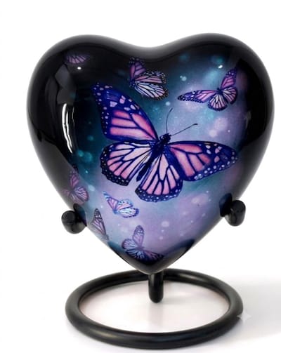 Mini As Urn - 100ML - Uniek - Mini Urn - Crematie Urn - Kunst - Voor Huisdieren of Menselijk As - Crematie As - Decoratie Urn - Butterfly