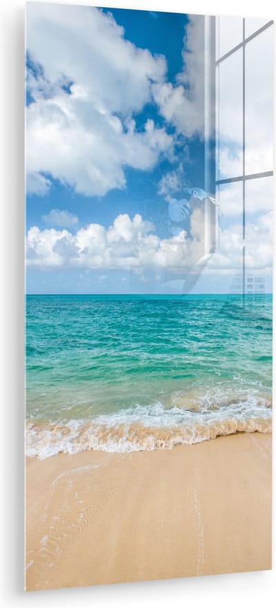 MuchoWow® Glasschilderij 60x120 cm - Schilderij acrylglas - Strand - Zee - Zomer - Reizen - Foto op glas - Muurdecoratie woonkamer - Wanddecoratie slaapkamer - Schilderijen