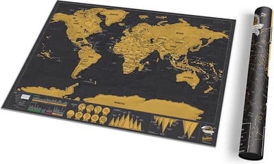 WorldmapXL Wereld kraskaart - Kras wereldkaart voor reizigers - 82,5 x 59,5 cm