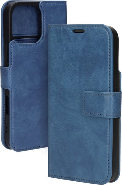 Mobiparts hoesje geschikt voor Apple iPhone 16 Pro Max - Wallet/Boekhoesje - Eco Leer - Magneet Sluiting - Opberg vakken - Blauw