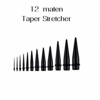 12 maten Taper stretcher 1.6 mm- 16 mm - Charme Bijoux