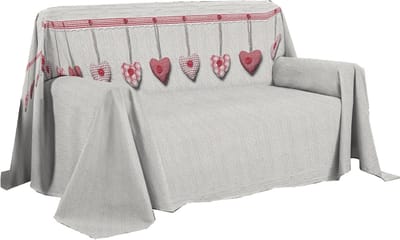 Grote Katoenen Sprei 180x290 cm - Rood Hart Motief - Italiaanse Kwaliteit Plaid