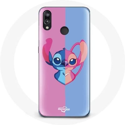 Coque - Huawei - P20 Lite - Souple - Protection - Stitch et Angel Bleu Rose roze