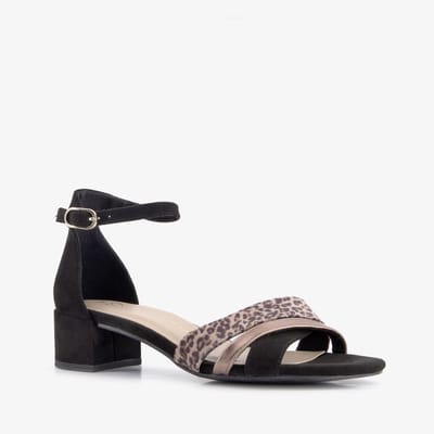 Marco Tozzi dames sandalen met hak zwart panter - Maat 37