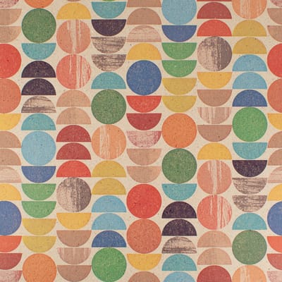 Inpakpapier graspapier - Bruin/naturel cadeaupapier maan/halve maan - Rode, groene, blauwe, gele en oranje maan/halve maan - Rol 50 cm breed en 100 meter lang - Duurzaam inpakpapier 25% grasvezels en 75% gerecycled papier