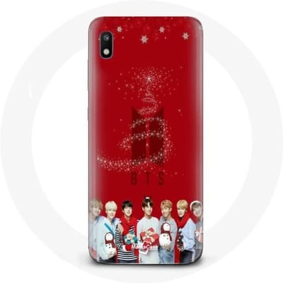 Coque pour Samsung Galaxy A10 BTS Bangtan Garçons Fond Rouge Cadeau de Noël 2023