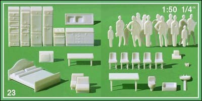 Schulcz Maquettebouw Appartement 1:50 wit 23-delig