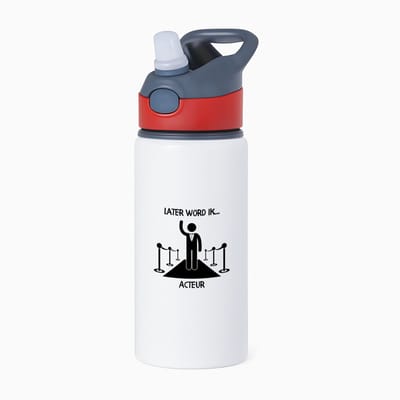 Hacebo® - Later word ik acteur waterfles met rietje rood - Actrice - Acteurs - Filmspeler - filmspeelster - rolspeler - theatermaker - performer - water fles - 650ML