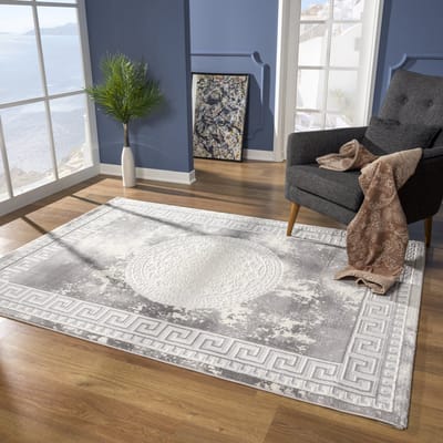 Harmony Oosters Vloerkleed Medaillon Grijs- 160x220CM