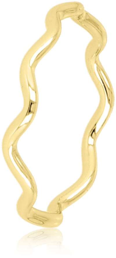 My Bendel - Goudkleurige Wave Aanschuifring - Goudkleurige Wave Aanschuifring - Golf Design - 14K Plating - met Luxe Cadeauverpakking | Sieraden Voor Dames | Maat 16.00 Mm / Maat 50