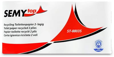 12x Voordeelverpakking Gerecycled Toiletpapier, 2-Laags, 400 Vel per Rol, Wit