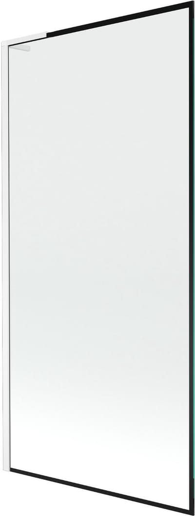 Mexen Next L badwand 1-deurs 90 x 150 , zwart frame, wit - 895-090-000-03-70-20