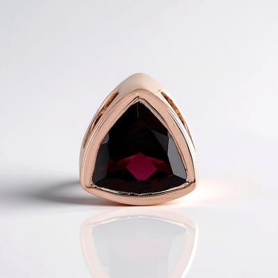 Cavill - Zilveren hanger - 925 Sterling zilver rosé verguld - 1,35 ct framboos rhodoliet triljant geslepen - Modern elegant design - 9x9 mm hanger