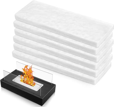Ceramische Wol voor Bio-ethanol, 30 x 10 x 2 cm, Isolatie voor Haarden, Vuurkorven en Spiritusfornuizen, 6 Stuks