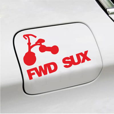Bumpersticker - FWD SUX - 12,2 X 18 - Rood