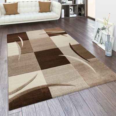 Paco Home Vloerkleed Woonkamer In Versch. Kleuren En Afmetingen Ruitpatroon Strepen 3D-Design Korte Pool 80x300 cm