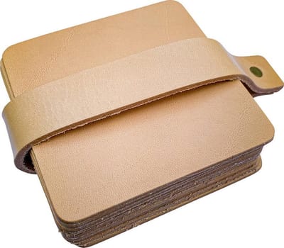 Brute Strength - Onderzetters voor glazen - Leer - Naturel - Vierkant - 10 stuks - Leren onderzetters - Vierkante onderzetter leer - Lederen onderzetters - Onderzetters leer