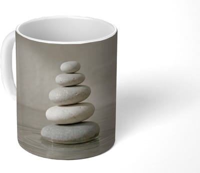 Mok - Koffiemok - Stenen - Water - Grijs - Mokken - 350 ML - Beker - Koffiemokken - Theemok