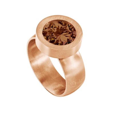 Quiges RVS Schroefsysteem Ring Rosegoudkleurig Mat 17mm met Verwisselbare 12mm Mini Munt - SLSRS51617