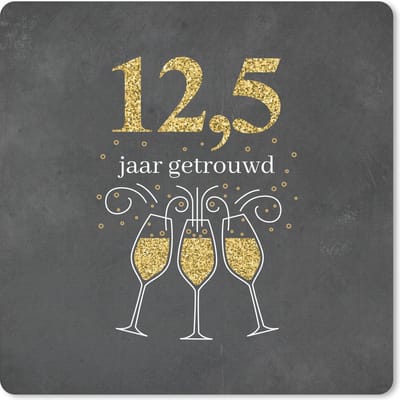 Muismat 20x20 cm - Mousepad Spreuken - 12,5 jaar getrouwd - Quotes - Trouwen - Muismatten