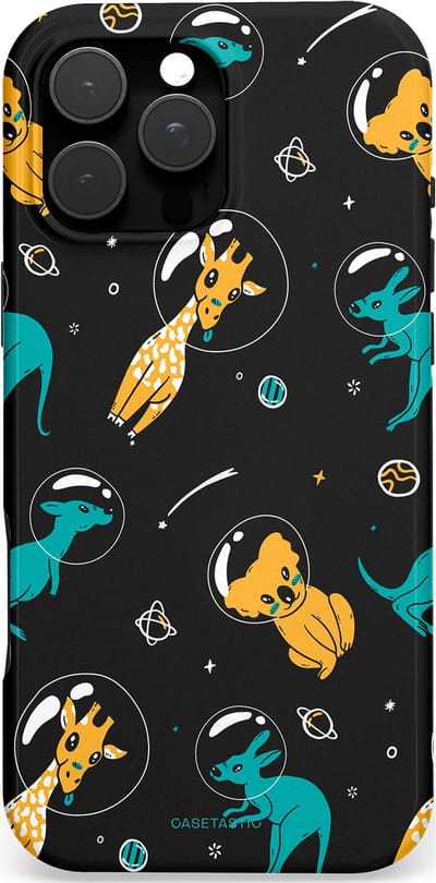 Casetastic Hoesje Geschikt voor Apple iPhone 16 Pro Max Magsafe - Stijlvolle Beschermende Duo-layer Case - Donkere Ruimte Safari