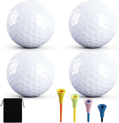 Set van 4 Plastic Golf Trainingsballen van 42mm met Steunen - Ideaal voor Oefeningen, Golf Swing en Driving Range