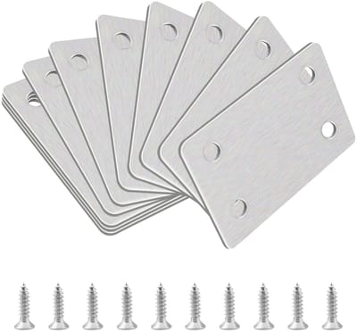 Dailygoods- Hoekbeugels 10 Stuks - Roestvrij Stalen Beugels - Hoekplaten - Verstevigen Verbindingen - Inclusief Schroeven - Eenvoudig te Installeren - Steunbeugels