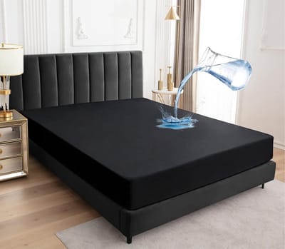 Thijox - Waterdicht Matrasbeschermer 180x200cm - Ademend Hoeslaken - Zwart - Vochtwerend Matrashoes voor Comfortabel Slapen