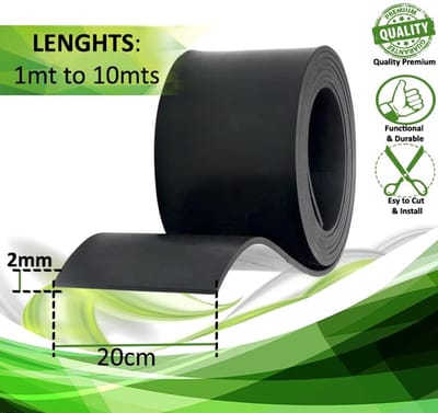 Rubberfolie 20 cm breed x 4 m lang - antislip rubber voor fitness en gebruik in huis