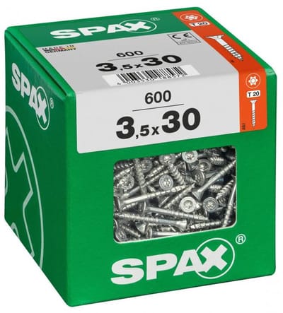 Spax Universele Schroef T-star Wirox Verzonken Kop Torx T20 - 3,5x30mm - 600 Stuks