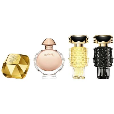 Paco Rabanne Travel Retail Exclusive Giftset - Lady Million EDP 5 ml + Olympéa EDP 6 ml + Fame EDP 4 ml + Fame Parfum 4 ml - cadeauset voor dames