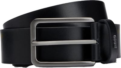 BOSS leren heren riem - zwart