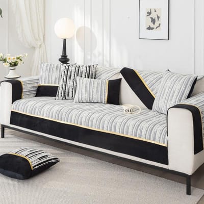 Eenvoudig Chenille Bankkussen, Universeel voor Alle Seizoenen, Nieuw Eenvoudig Kussenkussen, Antislip Bankhoes 70*70cm
