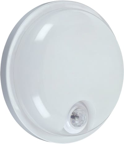 ELIAS - Led plafond / wandlamp - Buiten - Rond - met PIR Sensor - 15w - 4000K Daglicht wit - 1980 Lumen - IP65 - Wit