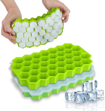 QTTVBTNA -2x Flexibele Silicium Eisblokjesvormen met Deksel – 37 BPA-vrije IJsblokjes, Voedselveilig, Afneembaar en Versiegelbaar, Perfect voor Gekochte Dranken, Whiskey en Cocktails
